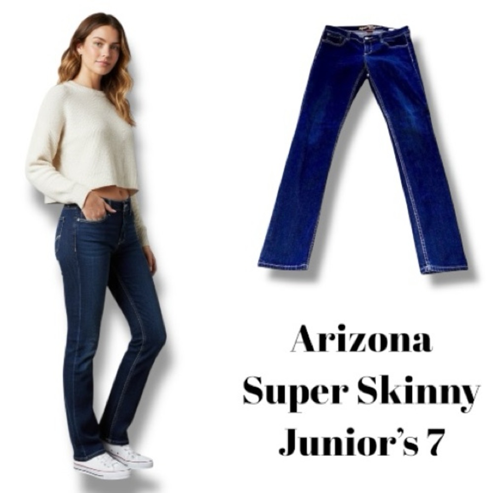 Arizona Jean Co. Jeans Super Skinny High-Waisted Ankle-Length Junior’s Size 7